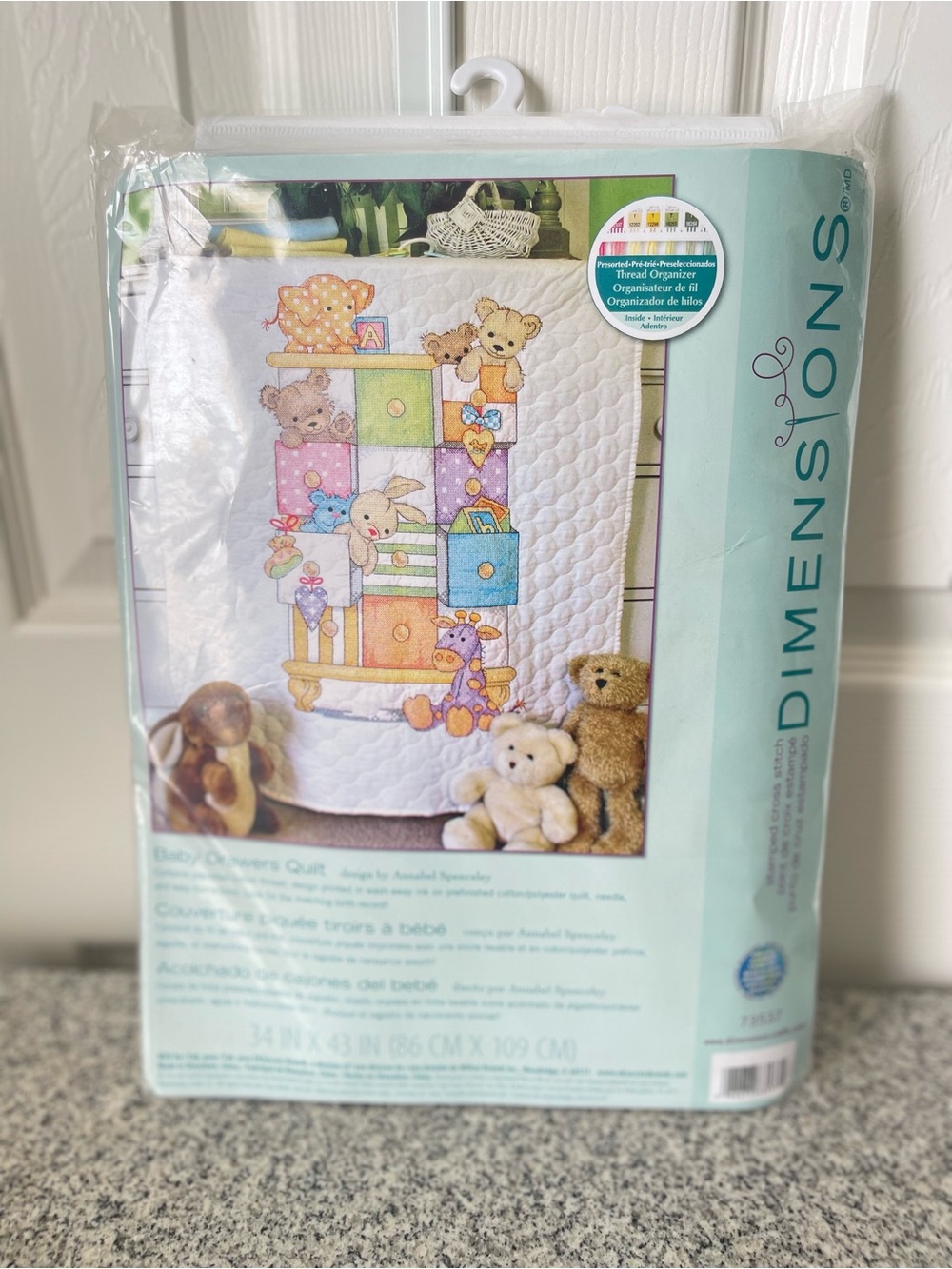 Dimensions Stamped Cross Stitch Kit - Baby Drawers Quilt 73537